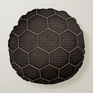 Background texture hexagon grid d round cushion