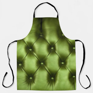 Background texture of dark green capitone genuine apron