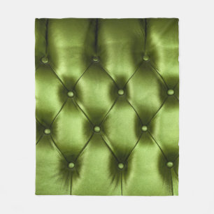 Background texture of dark green capitone genuine  fleece blanket