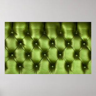 Background texture of dark green capitone genuine  poster