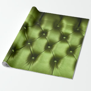 Background texture of dark green capitone genuine  wrapping paper