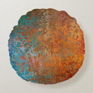 Background texture rust old brown round cushion