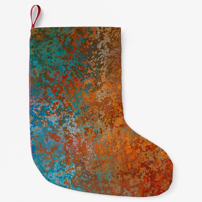 Background texture rust old brown small christmas stocking (Front)