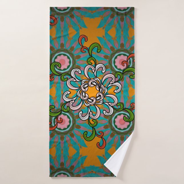 Background texture, wallpaper, floral theme in col bath towel (Bath Towel)