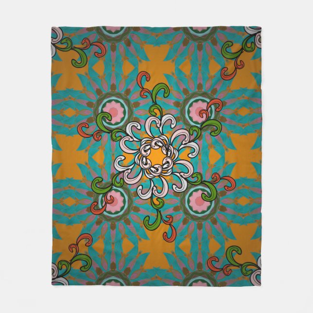 Background texture, wallpaper, floral theme in col fleece blanket (Front)
