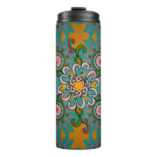 Background texture, wallpaper, floral theme in col thermal tumbler