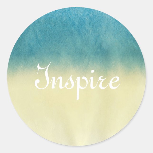 Background- Texture Watercolor Paper Classic Round Sticker (Front)