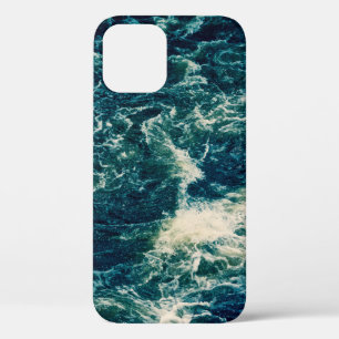 Background, top view, rapid flow of the river with iPhone 12 case