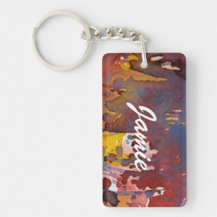background watercolor 8 key ring