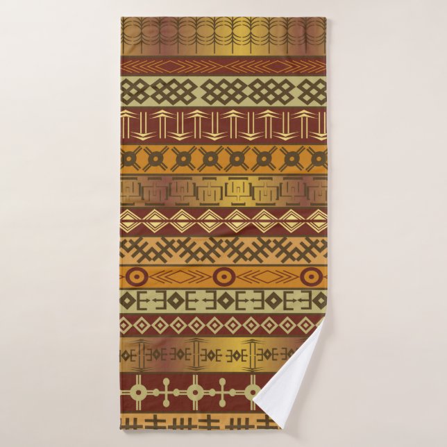 Background with African ethnic motifs Bath Towel (Bath Towel)