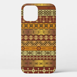 Background with African ethnic motifs iPhone 12 Case