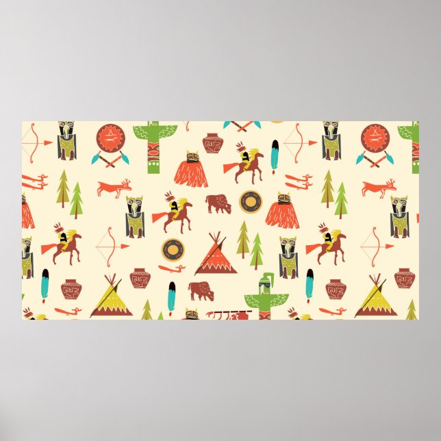 background with American Indians Poster (Front)