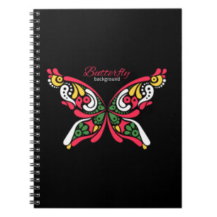 Background with beautiful butterfly. tattoo illust notebook