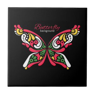 Background with beautiful butterfly. tattoo illust tile