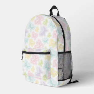Background with butterflies in watercolor printed backpack