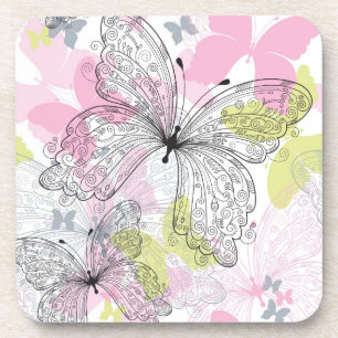 Background with butterfly coaster