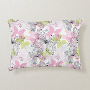 Background with butterfly decorative cushion