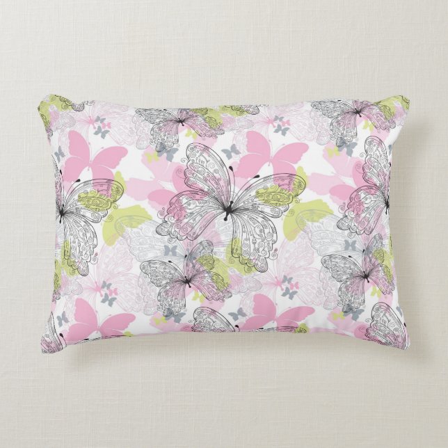 Background with butterfly decorative cushion (Front)