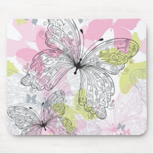 Background with butterfly mouse mat