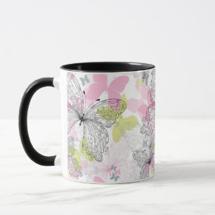 Background with butterfly mug