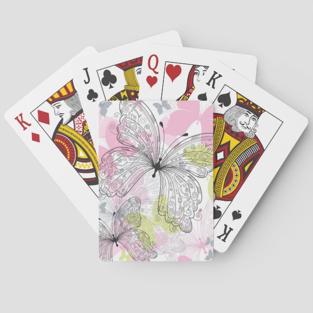 Background with butterfly playing cards (Back)