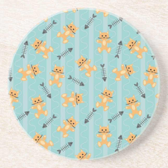 background with cats coaster (Front)