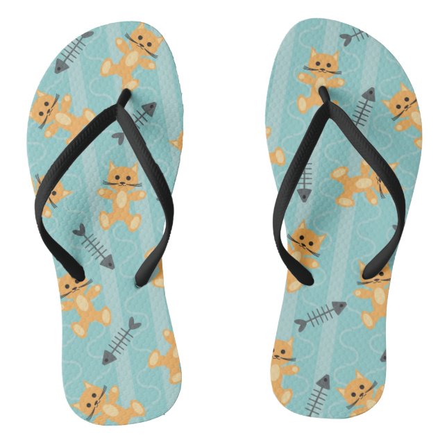 background with cats flip flops (Footbed)