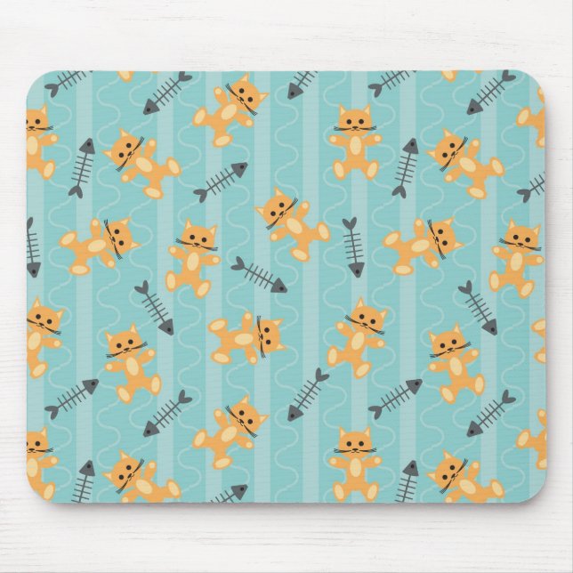 background with cats mouse mat (Front)