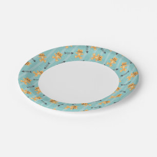 background with cats paper plate
