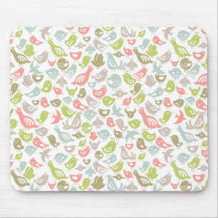 background with colourful birds ornament mouse mat