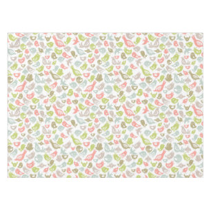 background with colourful birds ornament tablecloth