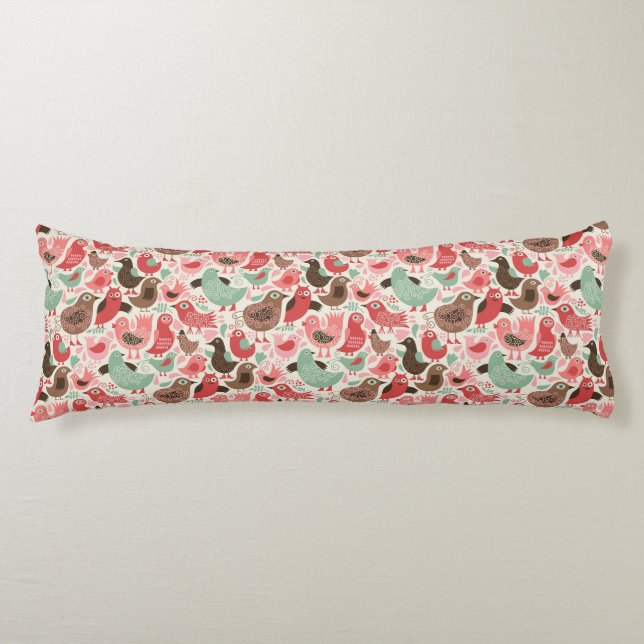 background with cute birds body cushion (Front)