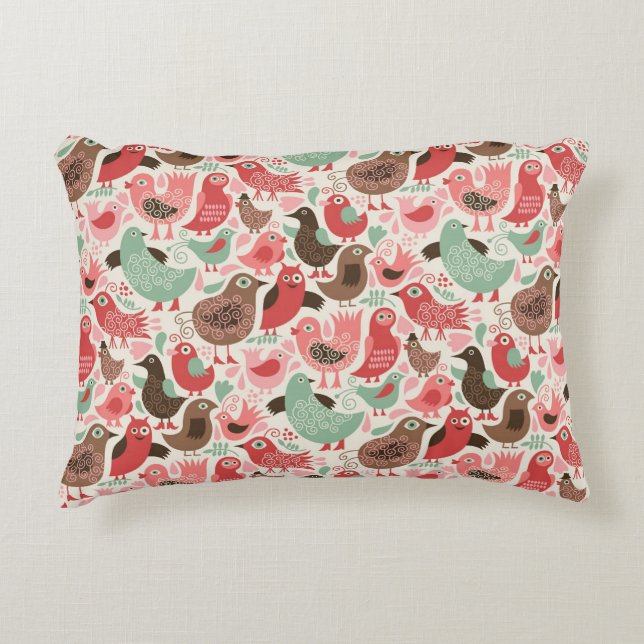 background with cute birds decorative cushion (Front)
