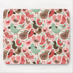 background with cute birds mouse mat