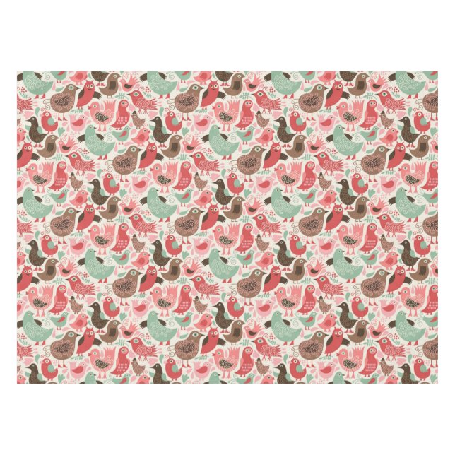 background with cute birds tablecloth (Front (Horizontal))