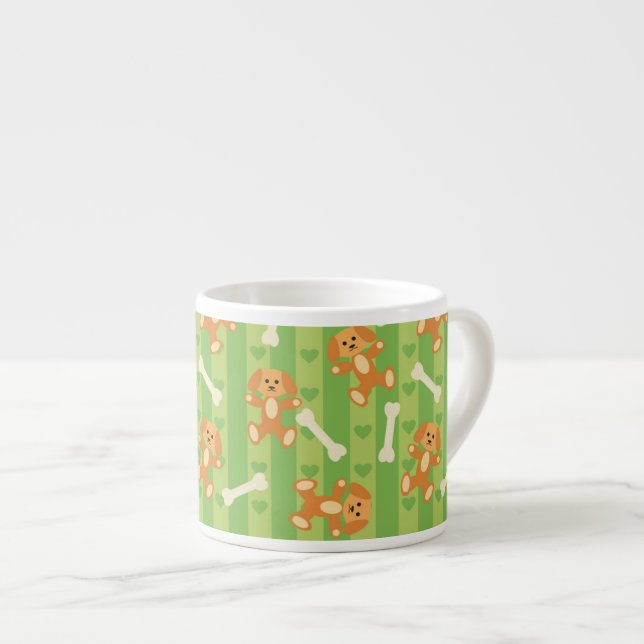 background with dogs and bones espresso cup (Front Right)