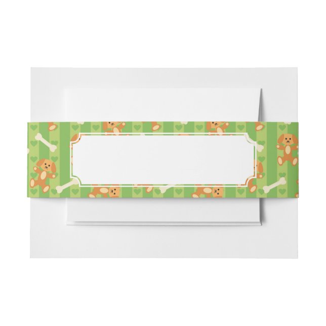 background with dogs and bones invitation belly band (Front Example)