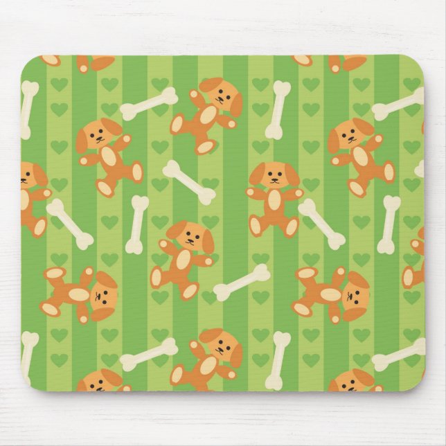 background with dogs and bones mouse mat (Front)