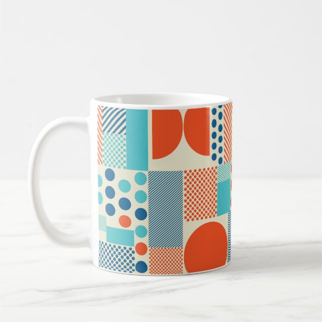 Background with geometrics forms, modern art patte coffee mug (Left)