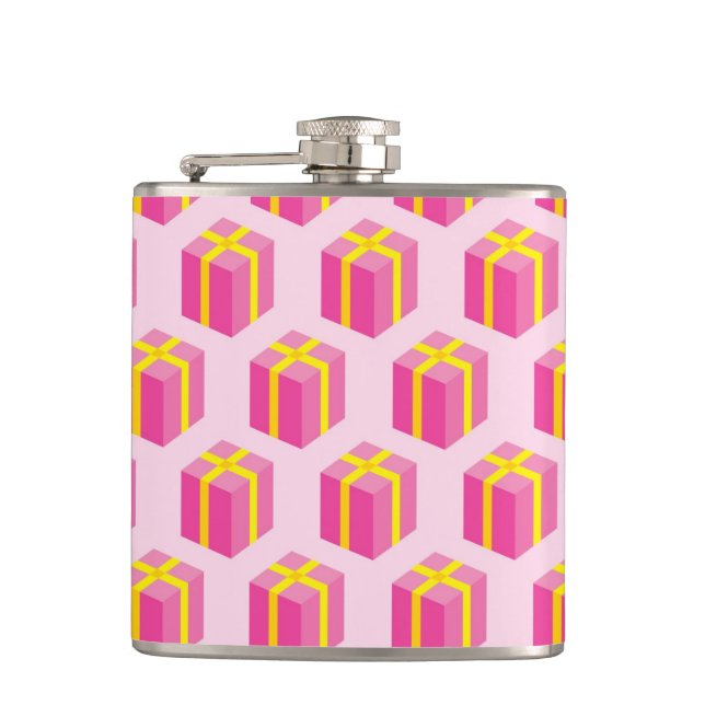 Background with gifts hip flask (Front)
