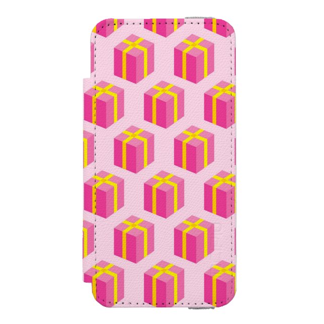 Background with gifts incipio iPhone wallet case (Folio Front)