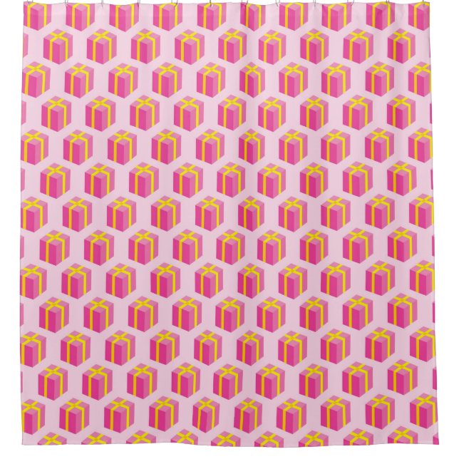 Background with gifts shower curtain (Front)