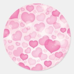 Background with Hearts Classic Round Sticker