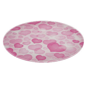 Background with Hearts Cutting Board