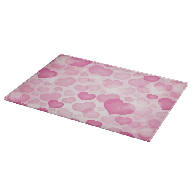 Background with Hearts Cutting Board (Corner)