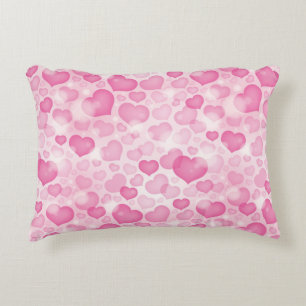 Background with Hearts Decorative Cushion