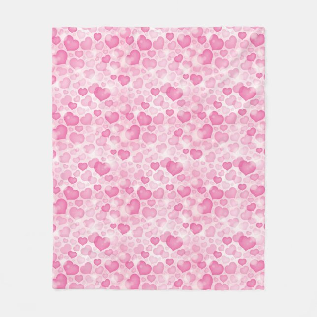 Background with Hearts Fleece Blanket (Front)