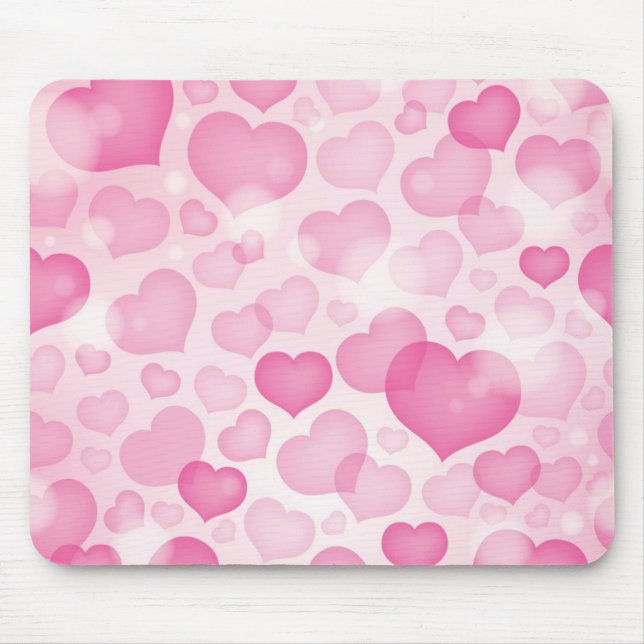 Background with Hearts Mouse Mat (Front)