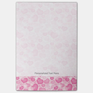 Background with Hearts Post-it Notes