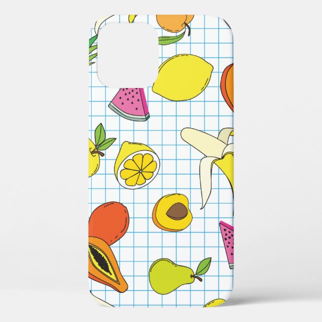 Background with juicy fruits. Seamless fruit patte Case-Mate iPhone Case (Back)